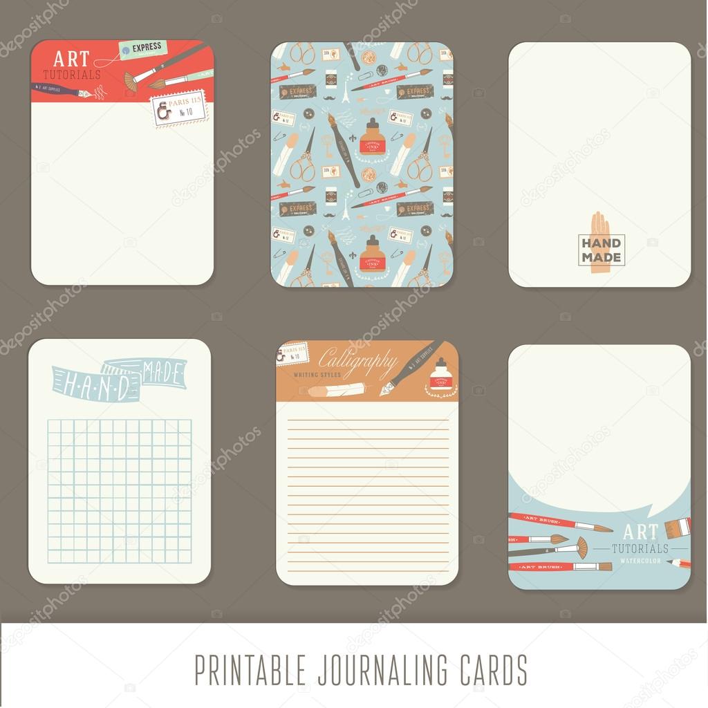 Journaling cards, notes, stickers, labels Stock Vector by ©lechernina  89519222